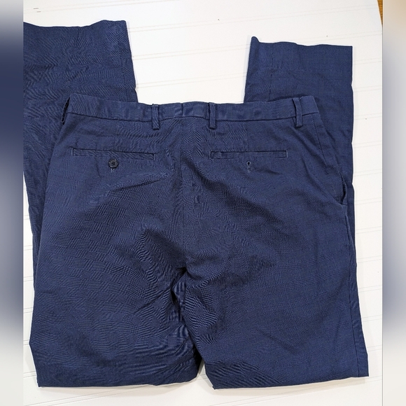 Banana Republic Navy Tonal Plaid Slim Fit Dress Pants - Picture 3 of 4